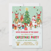 トナカイおもしろいクリスマスパーティー 招待状 (正面)