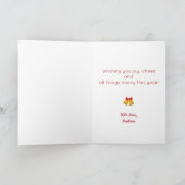 トナカイおもしろいクリスマス | ジンルレディースカード カード (内部)