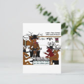 トナカイおもしろいゲームクリスマスプレゼント&ティー シーズンポストカード (スタンド正面)