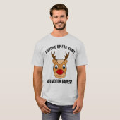 トナカイおもしろいゲームクリスマスTシャツ Tシャツ (正面フル)