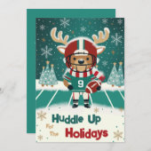 トナカイおもしろいサッカーのクリスマスカード シーズンカード (正面/裏面)