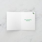 トナカイおもしろいサンタグリーンクリスマスホリデーカード シーズンカード (内部)