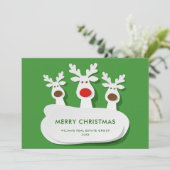 トナカイおもしろいズのクリスマス祝い企業の挨拶 シーズンカード (スタンド正面)