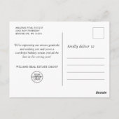 トナカイおもしろいズのクリスマス祝い企業の挨拶 ポストカード (裏面)