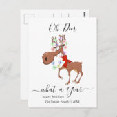 トナカイおもしろいズメリークリスマスグリーティングホリデーP ポストカード (正面/裏面)