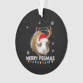 トナカイおもしろいモルモットのクリスマス オーナメント (正面)