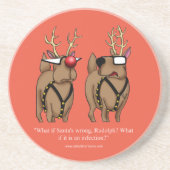 トナカイおもしろいユーモスホリデーコースターギフト コースター (正面)