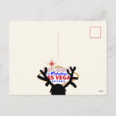 トナカイおもしろいラスベガスクリスマスホリディポストカード シーズンポストカード (裏面)