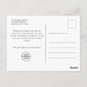 トナカイおもしろいーのメリークリスマスの企業の挨拶 ポストカード (裏面)