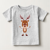 トナカイおもしろい名前をカスタムする服 ベビーTシャツ (正面)