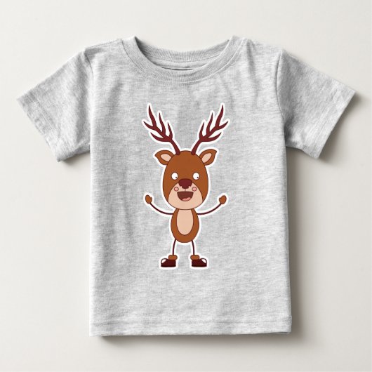 トナカイおもしろい名前をカスタムする服 ベビーTシャツ (正面)