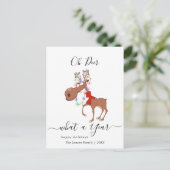 トナカイおもしろい・メリー・クリスマス・グリーティング シーズンポストカード (スタンド正面)