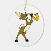 トナカイおよびサクソフォーン セラミックオーナメント (左)