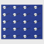 トナカイおよび月が付いているクリスマスの包装紙 ラッピングペーパー (フラット)