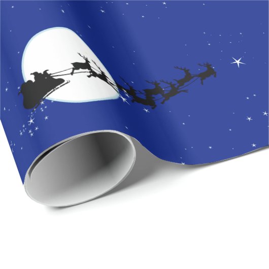 トナカイおよび月が付いているクリスマスの包装紙 ラッピングペーパー (ロールコーナー)