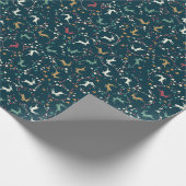 トナカイお洒落と泡のクリスマス ラッピングペーパー (角)