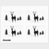 トナカイお洒落ア 長方形シール (シート)