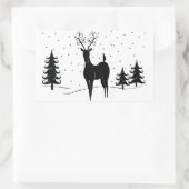 トナカイお洒落ア 長方形シール (バッグ)