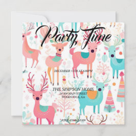トナカイお洒落クリスマスパーティの招待状 招待状