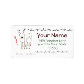 トナカイお洒落クリスマス住所 シール (正面)