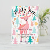 トナカイお洒落ークリスマスホリデー招待状 招待状 (スタンド正面)