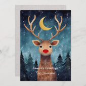 トナカイお洒落ーホリデーカード シーズンカード (正面/裏面)