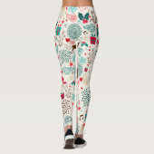 トナカイかわいらしの雪のクリスマカラフルス レギンス (裏面)