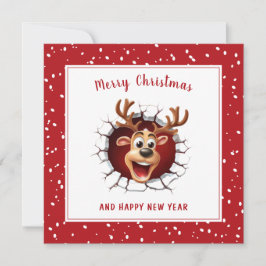 トナカイがクリスマスおもしろいカードを突破する カード