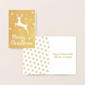 トナカイがクリスマスモダンに舞い上がる 箔カード (ディスプレー)