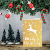 トナカイがクリスマスモダンに舞い上がる 箔カード