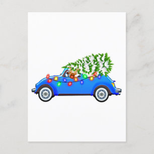 トナカイがクリスマスレーブで甲虫を動かす ポストカード