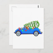 トナカイがクリスマスレーブで甲虫を動かす ポストカード (正面/裏面)