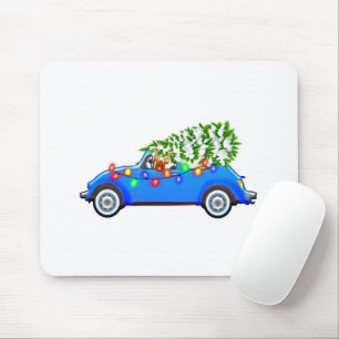 トナカイがクリスマスレーブで甲虫を動かす マウスパッド
