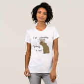 トナカイがクリスマスTシャツとギフトに向かう Tシャツ (正面フル)