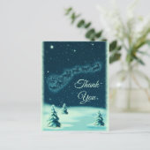 トナカイがサンタクロースのクリスマスお礼 ポストカード (スタンド正面)