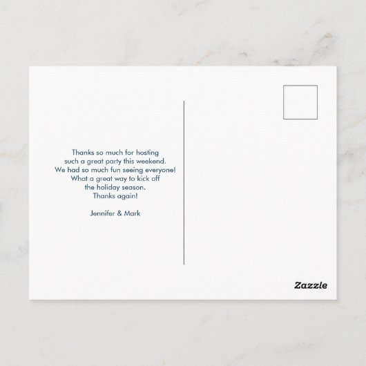 トナカイがサンタクロースのクリスマス お礼 ポストカード (裏面)