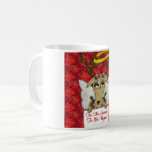 トナカイがビーガンギフトアパレルになる季節 コーヒーマグカップ (正面左)