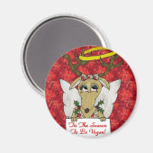 トナカイがビーガンギフトアパレルになる季節 マグネット (正面/裏面)