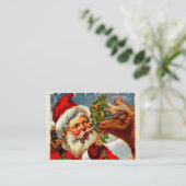 トナカイが付いているサンタ 名刺 (スタンド正面)