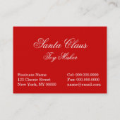 トナカイが付いているサンタ 名刺 (裏面)