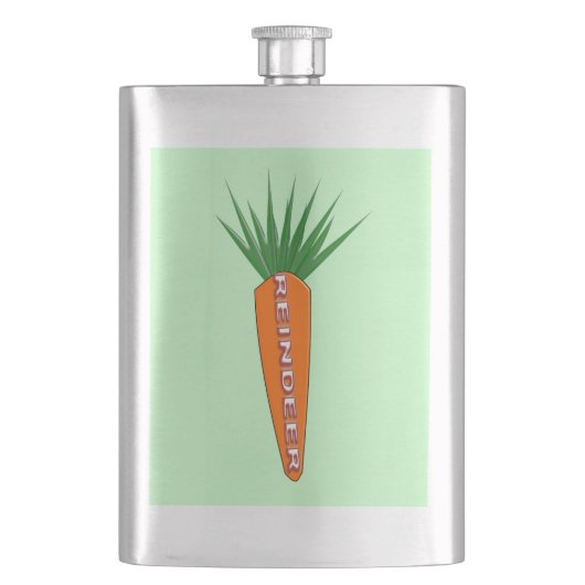 トナカイが咲くクリスマス用のニンジン フラスク (正面)