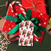 トナカイが咲く可愛いボクサー〔雄ジカの〕枝角クリスマス ギフトタグ