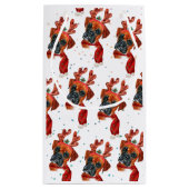 トナカイが咲く可愛いボクサー〔雄ジカの〕枝角クリスマス スモールペーパーバッグ (裏面)