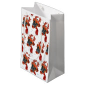 トナカイが咲く可愛いボクサー〔雄ジカの〕枝角クリスマス スモールペーパーバッグ (正面アングル)