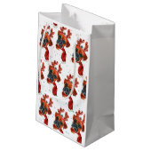 トナカイが咲く可愛いボクサー〔雄ジカの〕枝角クリスマス スモールペーパーバッグ (裏面アングル)