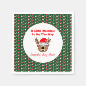 トナカイが少し進んでいる スタンダードカクテルナプキン (正面)