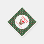 トナカイが少し進んでいる スタンダードカクテルナプキン (角)