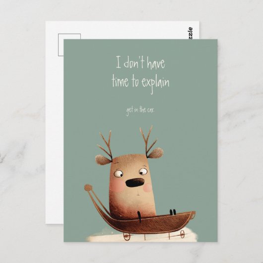 トナカイが引用文を説明する時間がなおもしろいい ポストカード (正面/裏面)