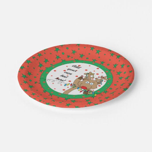 トナカイが言うサイズ： 7"壮観なパーティーを投げる ペーパープレート (アングル)