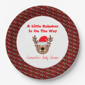 トナカイが途中にある紙プレート ペーパープレート (正面)